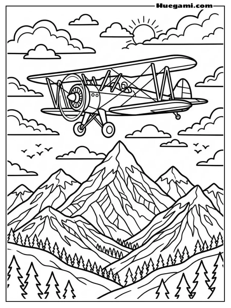 A Biplane Soaring High Above
