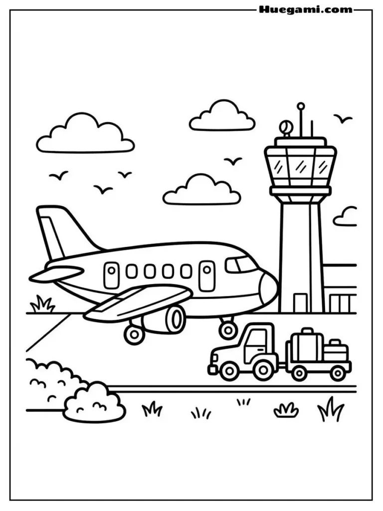 A Plane With A Baggage