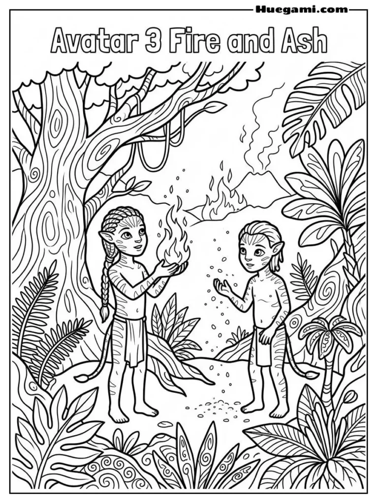 Avatar 3 Coloring Sheet Illustration