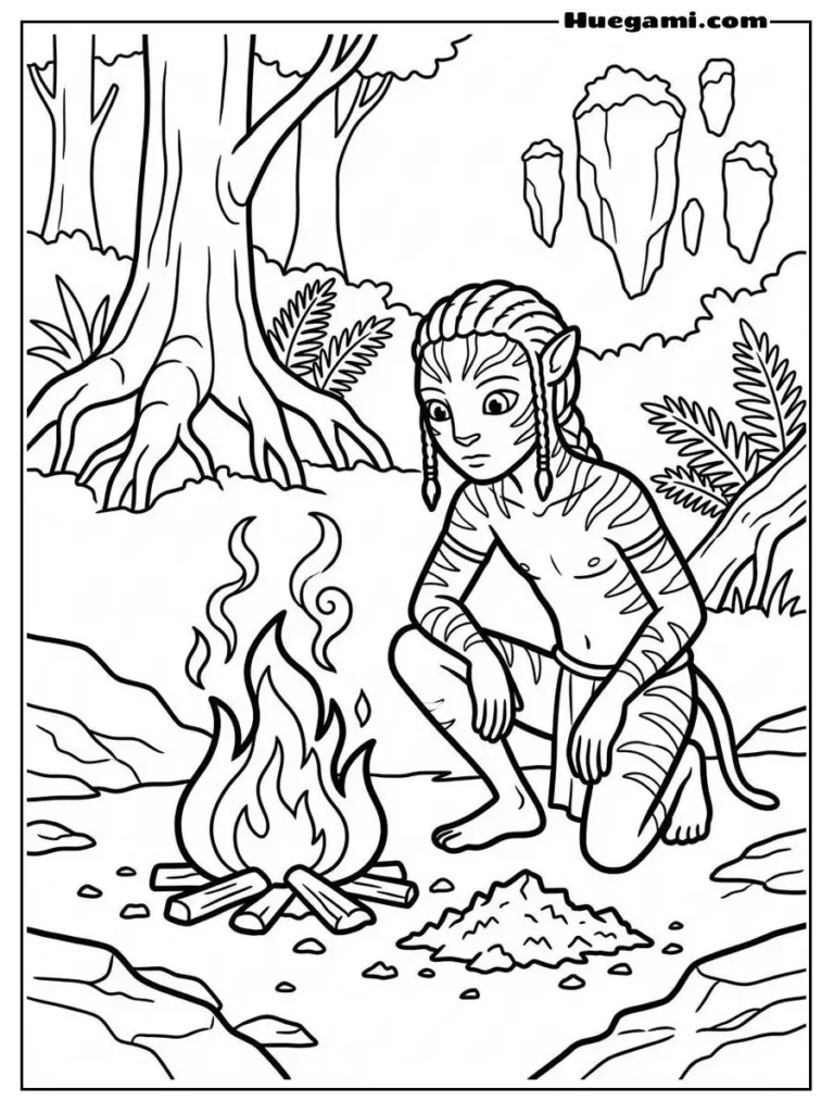 Avatar 3 Fire And Ash Coloring Book Illustration