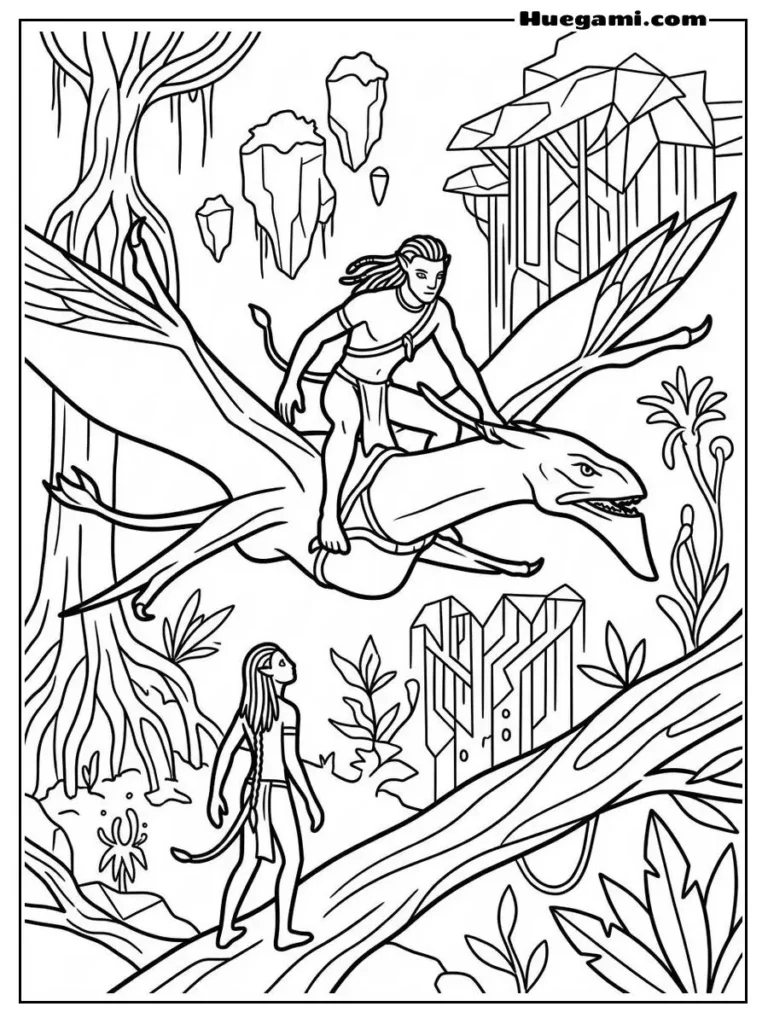 Avatar 3 Fire And Ash Coloring Printable Illustration