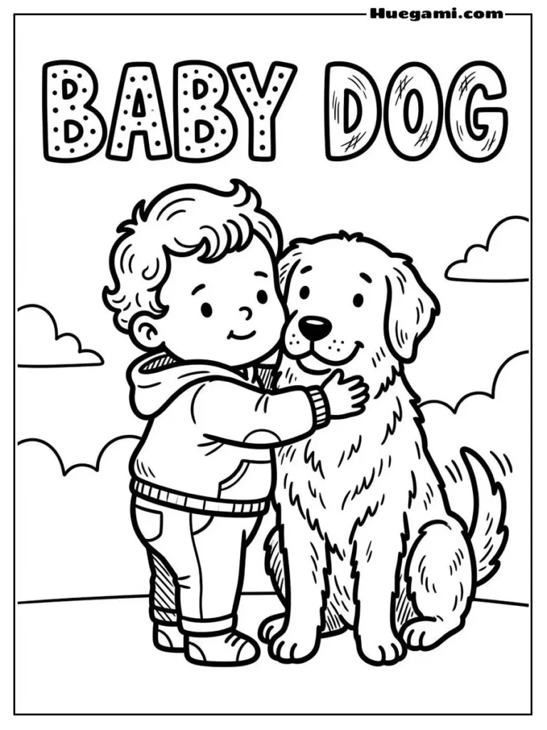 Baby Hugging A Dog