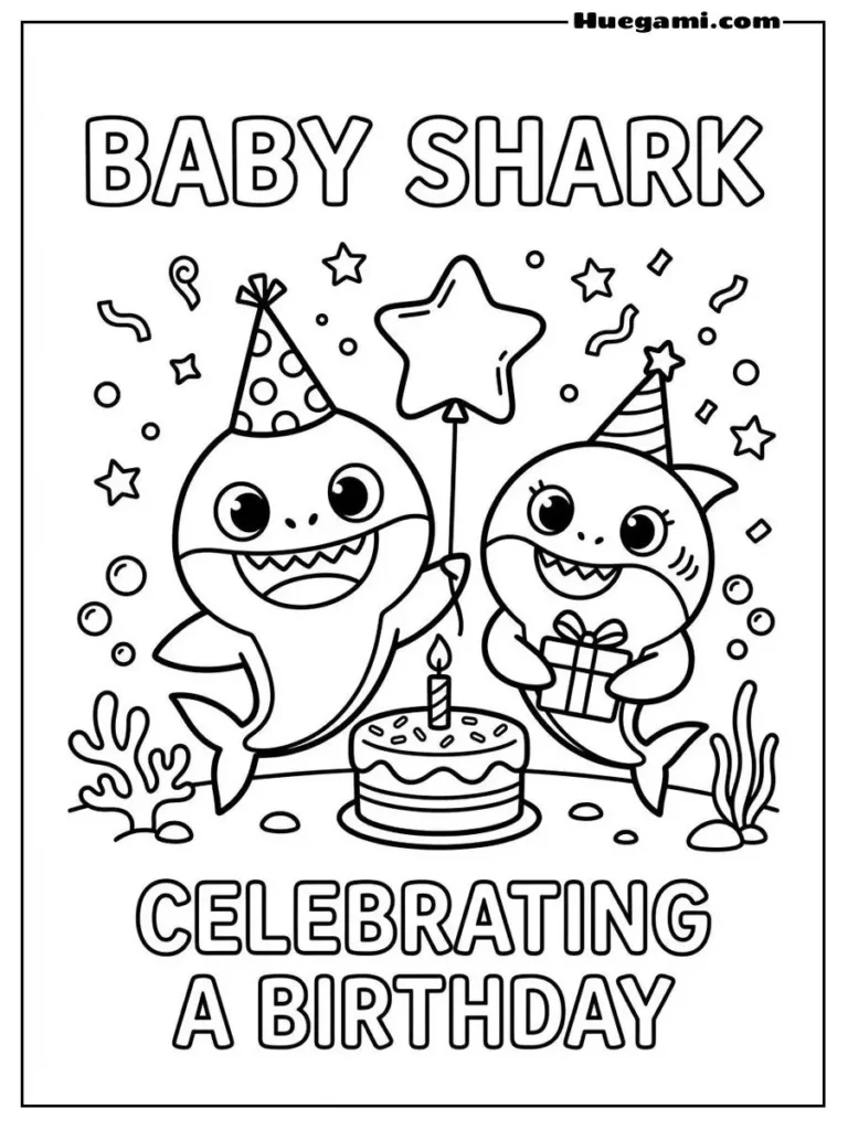Baby Shark Celebrating A Birthday