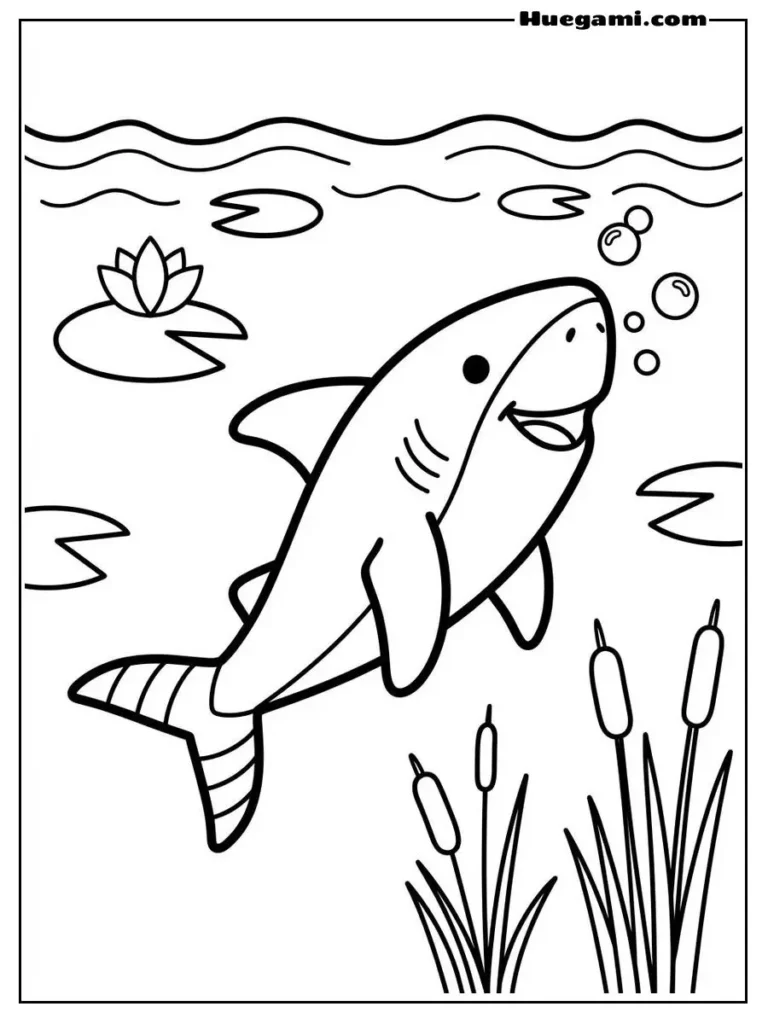 Baby Shark Swimming In A Pond