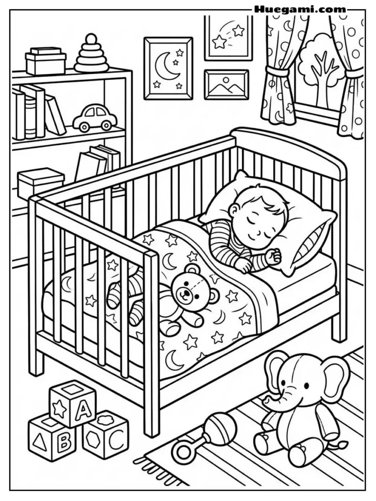 Baby Sleeping Peacefully In Crib