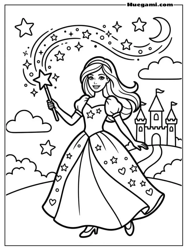 Barbie Holding A Magic Wand Illustration