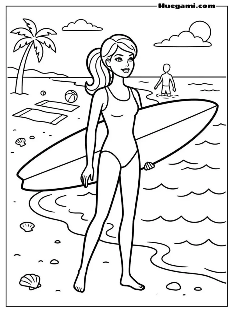 Barbie Holding A Surfboard Ready
