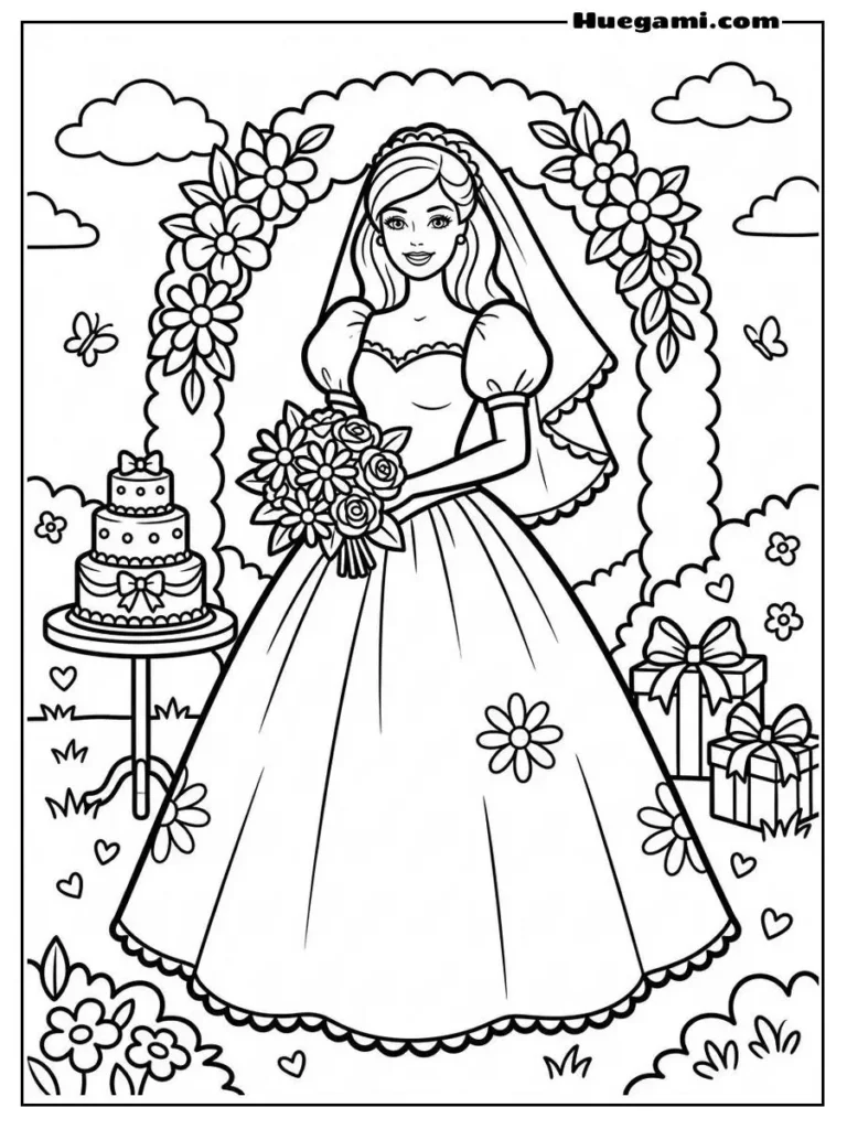 Barbie In A Wedding Dress Illustration