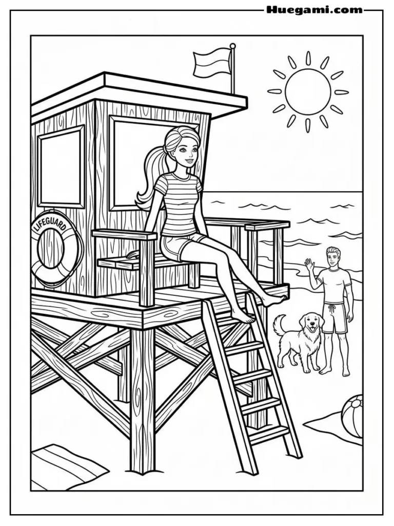 Barbie Sitting On A Lifeguard