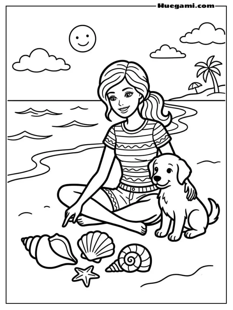 Barbie Sitting On The Seashore