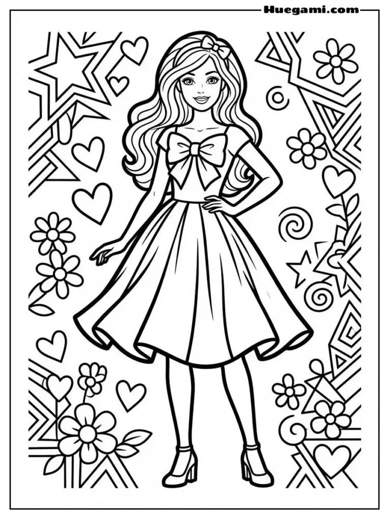 Barbie Wearing Stylish Outfit Illustration