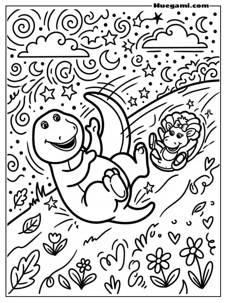 Barney And Baby Bop Rolling