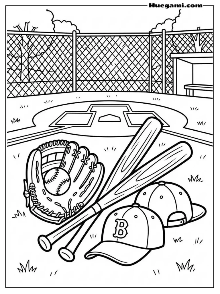 Baseball Featuring Gloves Bats Caps