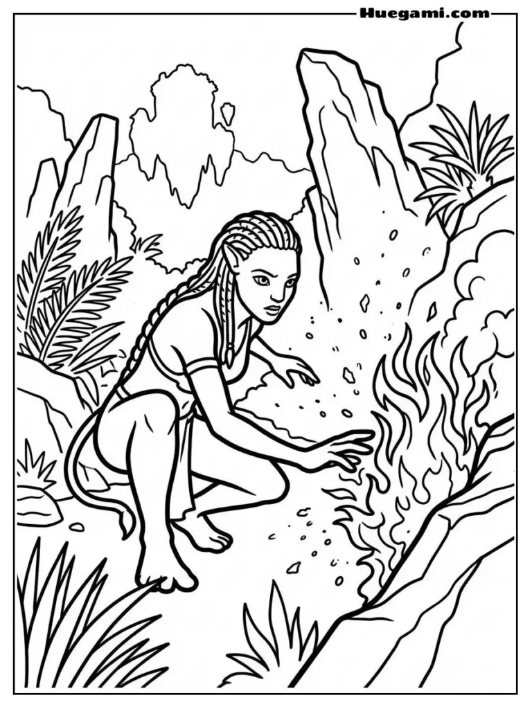 Coloring Page Avatar 3 Fire And Ash Free Artwork