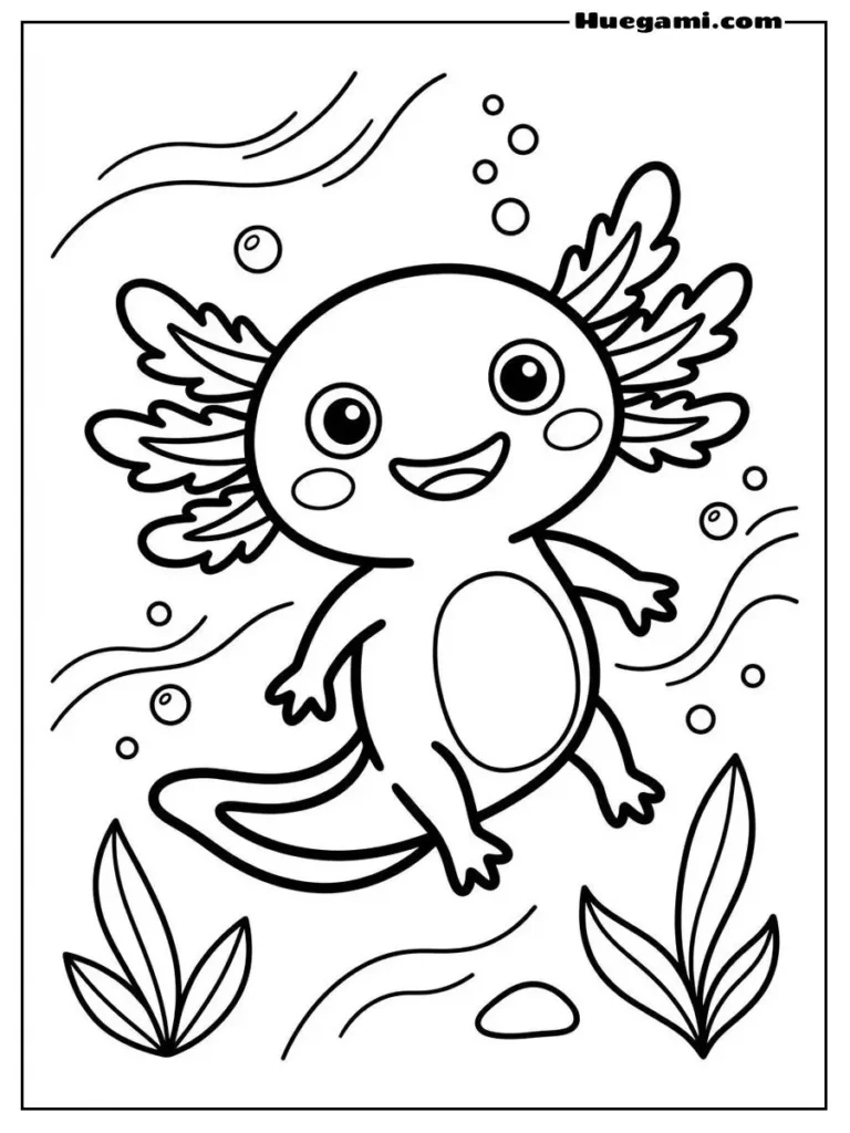 Cute Axolotl With A Happy Expression