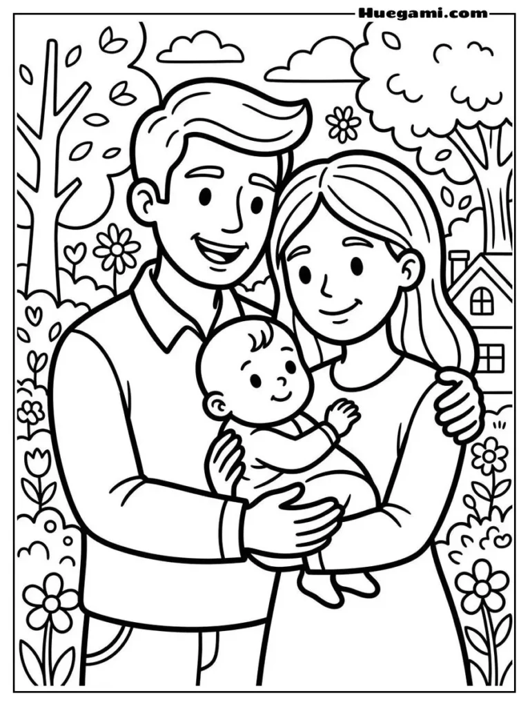 Happy Family Holding Baby Together