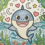 baby shark coloring sheets featured image