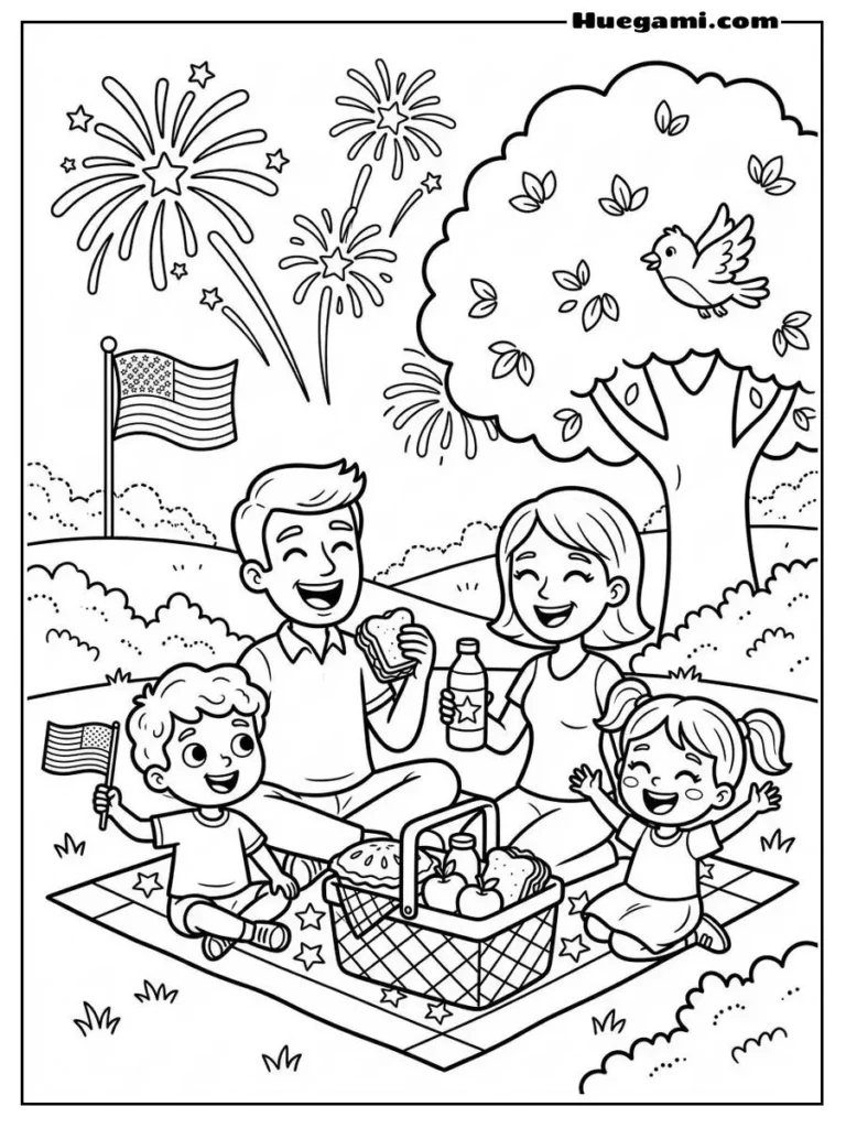 A Family Enjoying A 4Th Independence Day