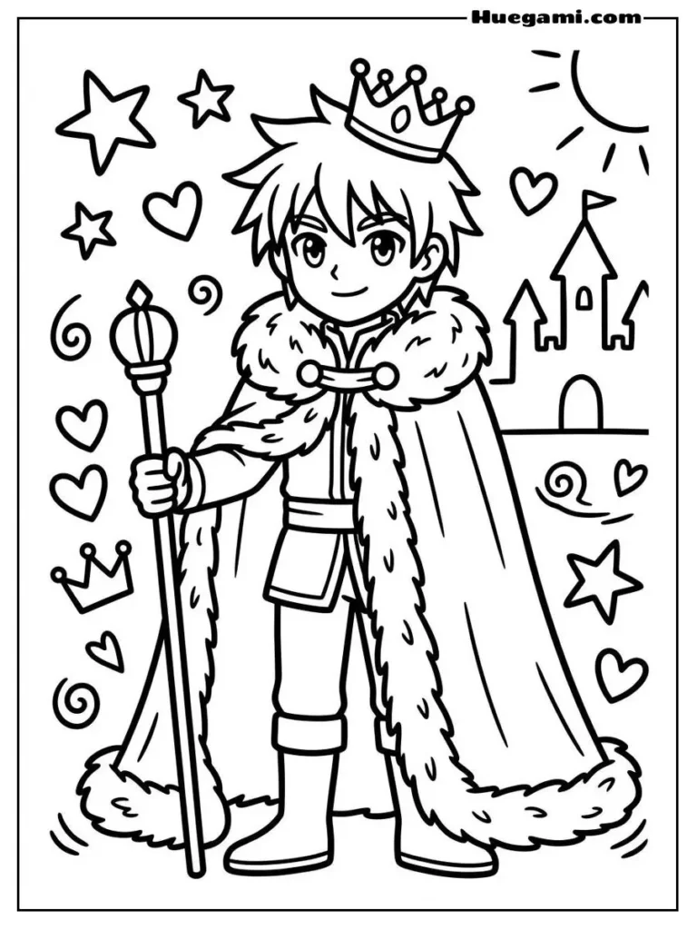 Anime Prince In Royal Fur Cloak