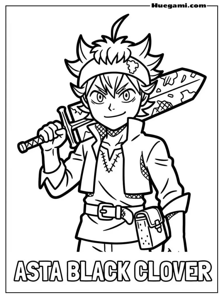 Asta Black Clover Action Pose Printable