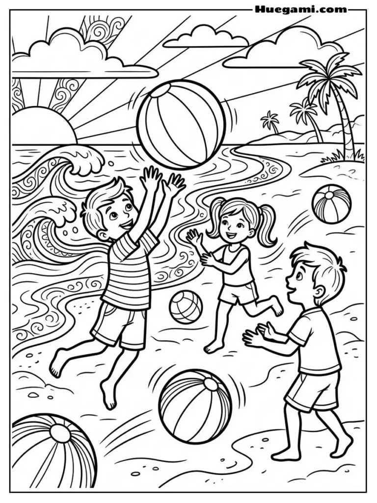 Beach Ball Game Illustration
