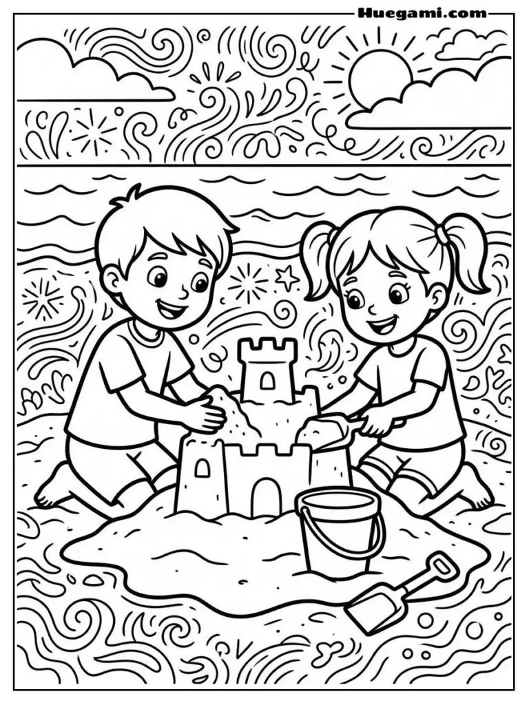 Building A Sandcastle Illustration