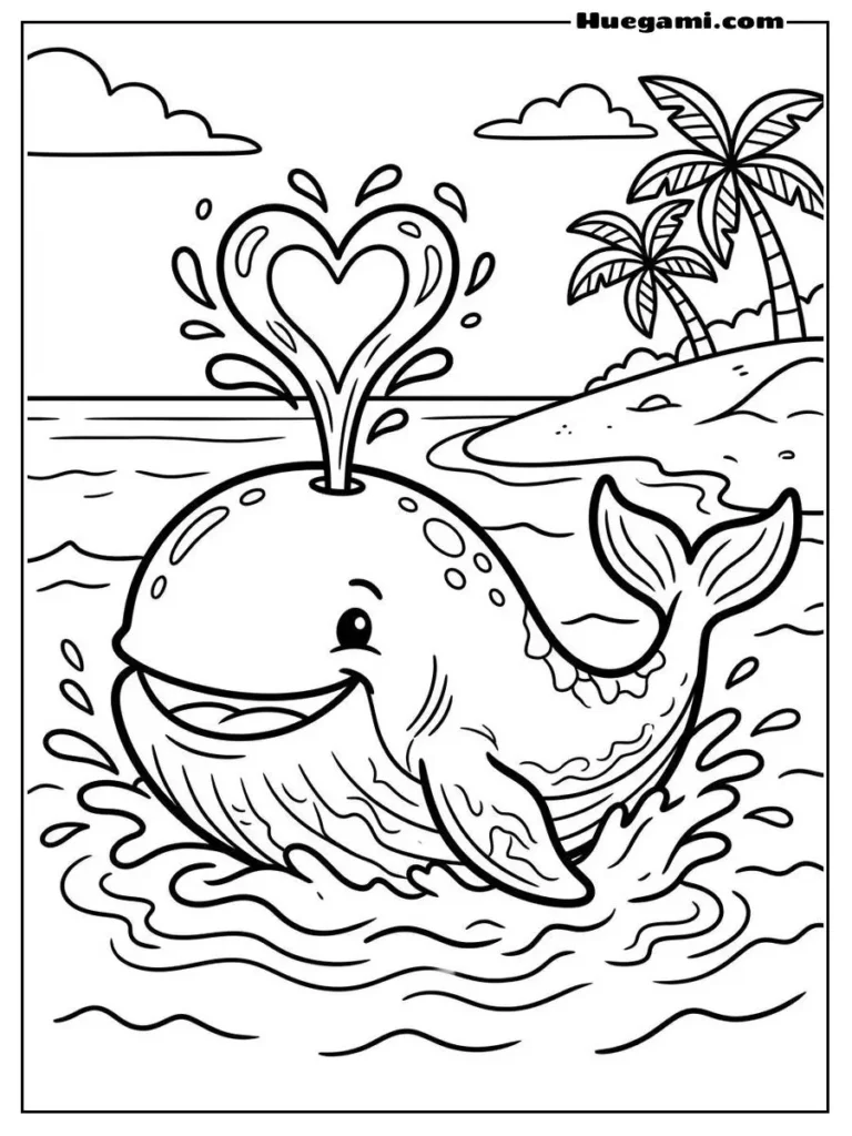 Cheerful Whale Splashing Water