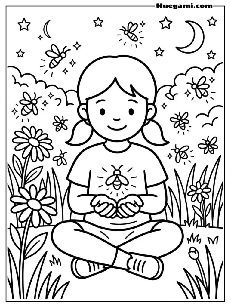 Child With Fireflies Illustration 1