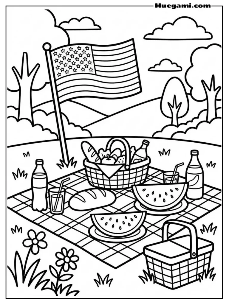 Fourth Of July Picnic Setting