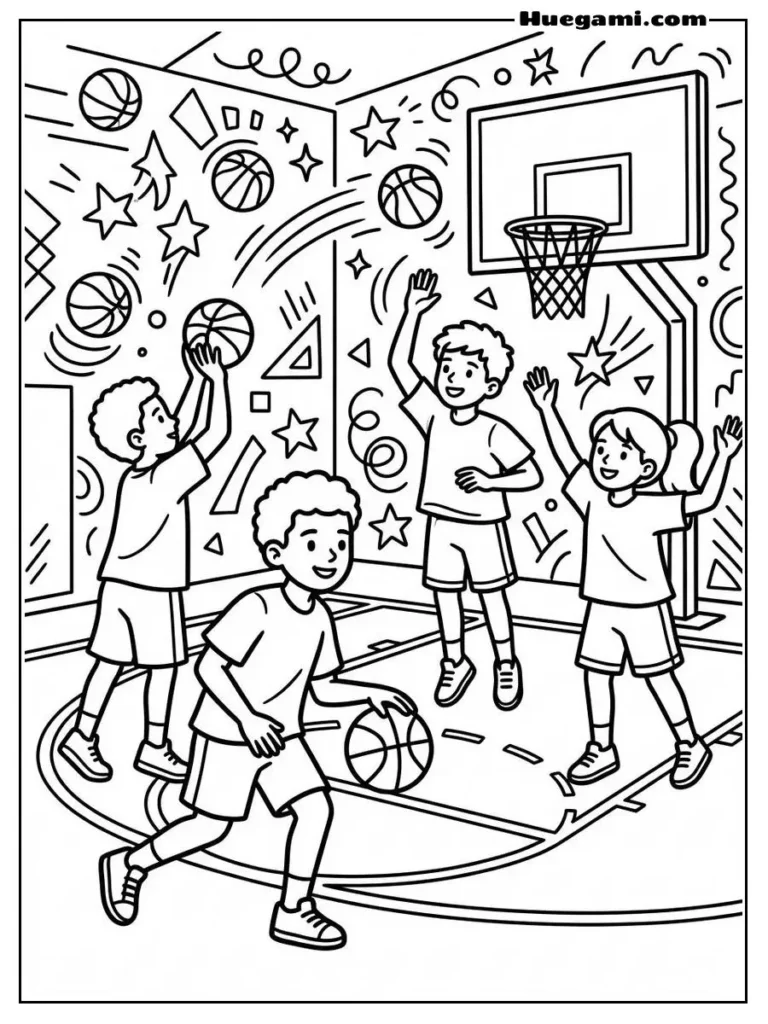 Of Kids Playing Basketball