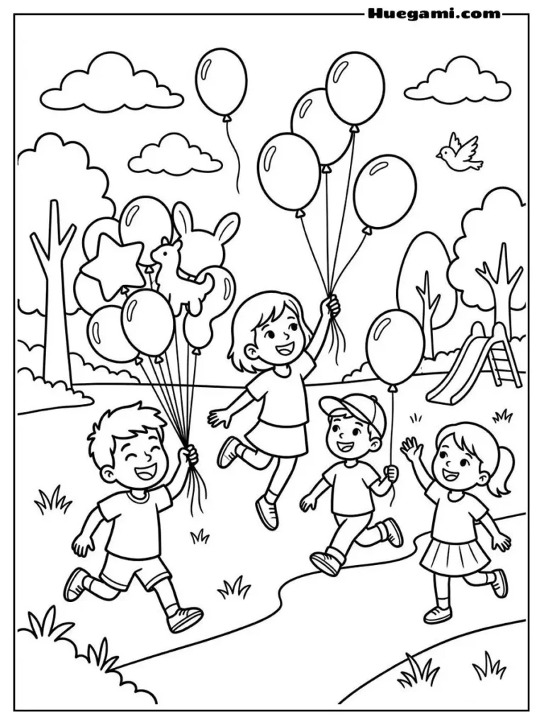 Of Kids Playing With Balloons