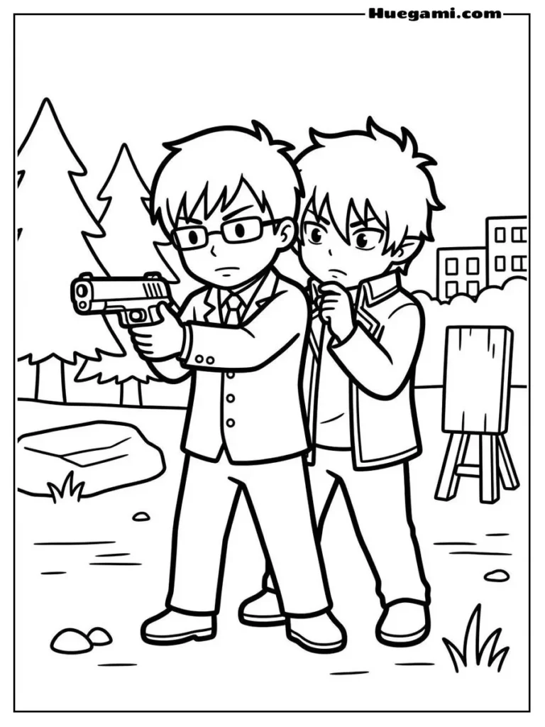 Rin And Yukio Aiming His