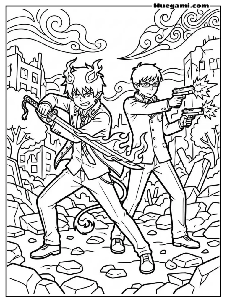 Rin And Yukio Fighting Together