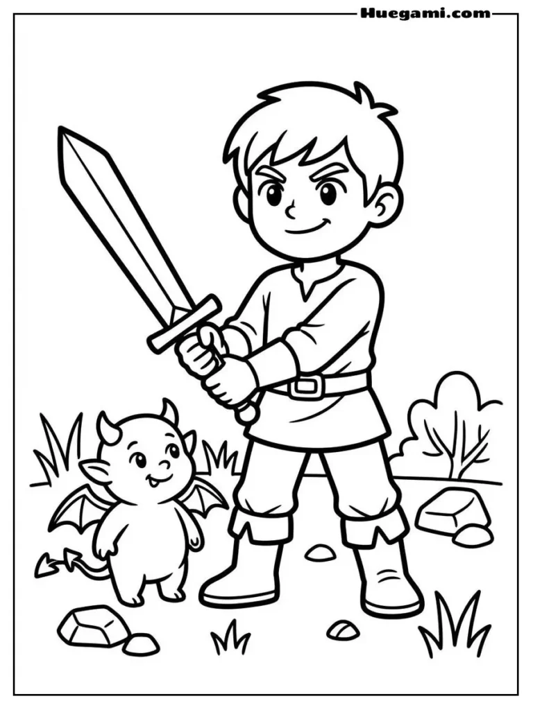 Rin Holding His Sword Confidently
