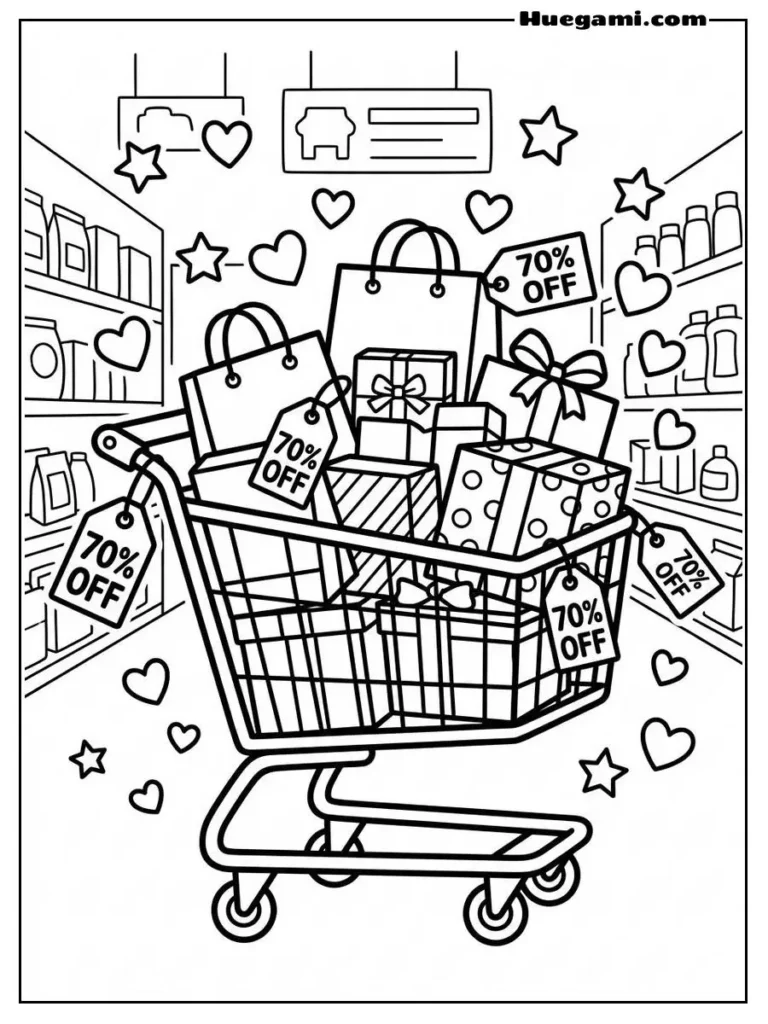 Shopping Cart Overflowing Illustration