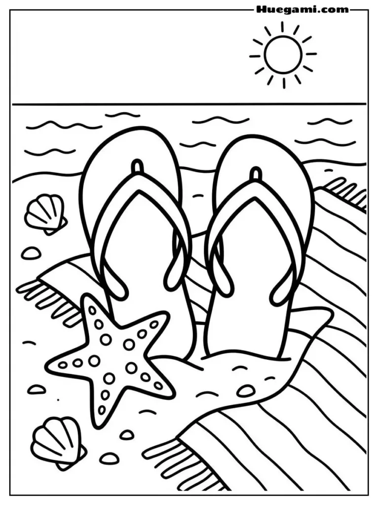 Starfish And Flip Flops Illustration
