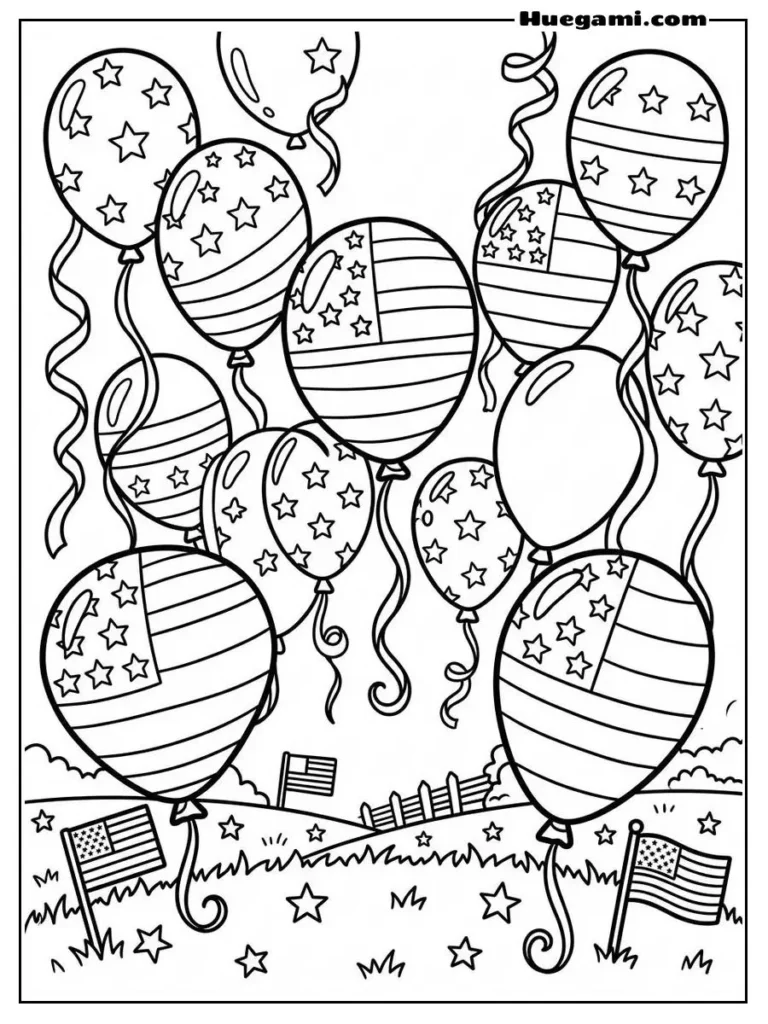 Stars And Stripes Balloon Illustration