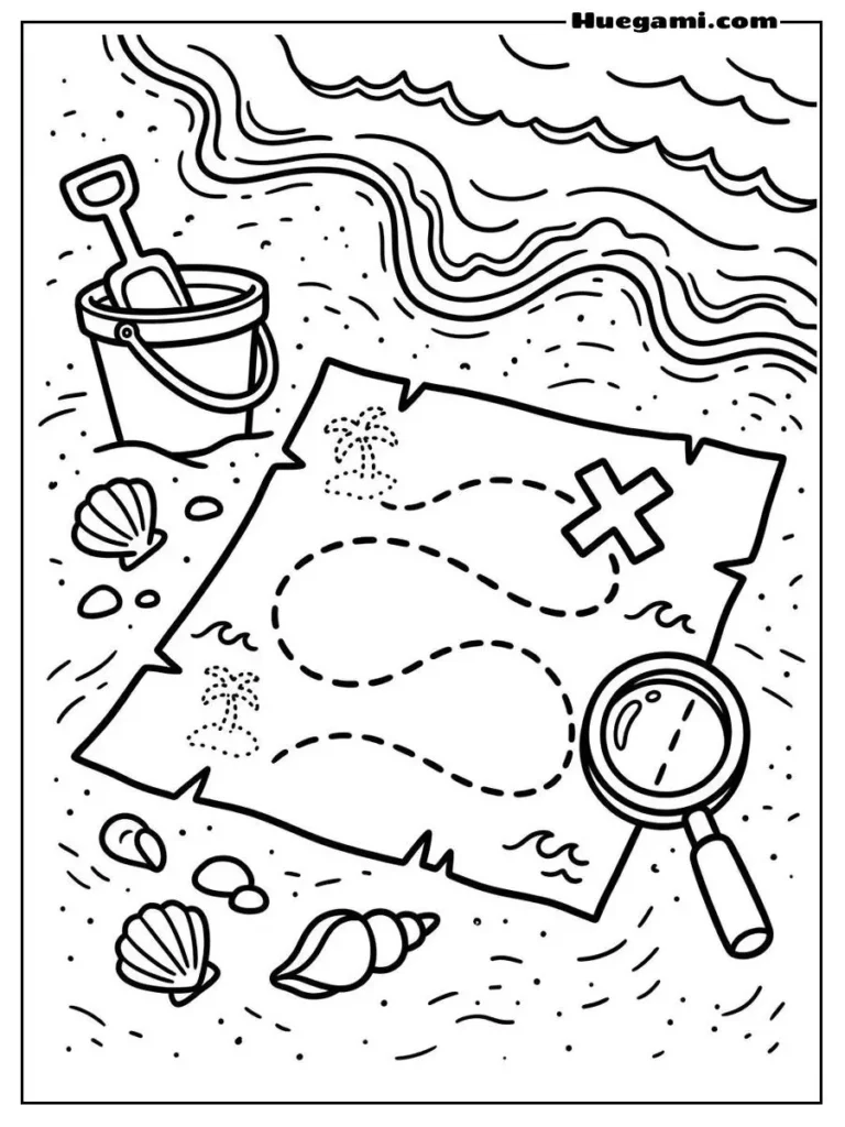 Treasure Hunt Map Illustration