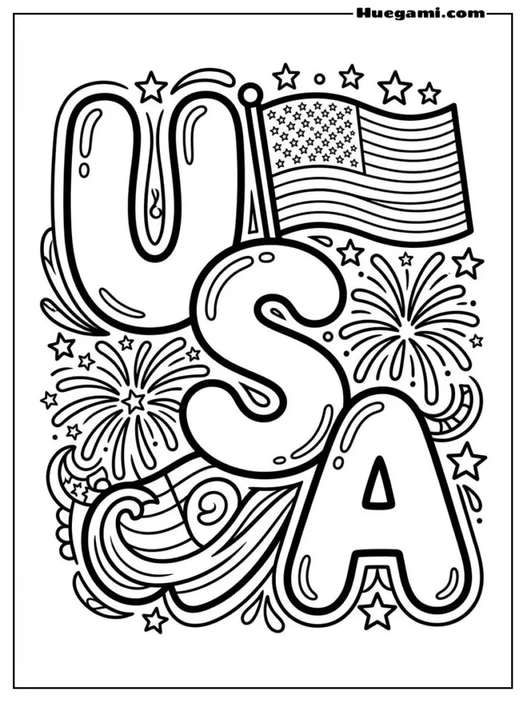 USA Alphabet Illustration