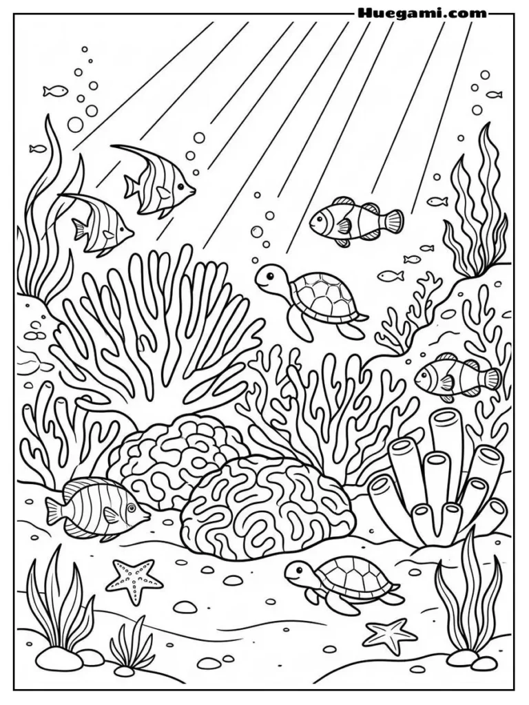 Underwater Coral Garden Illustration