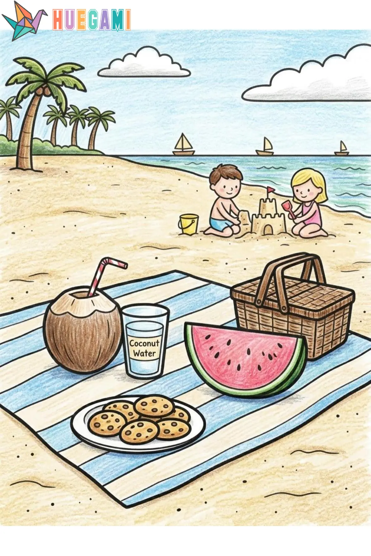 beach coloring sheets featured image