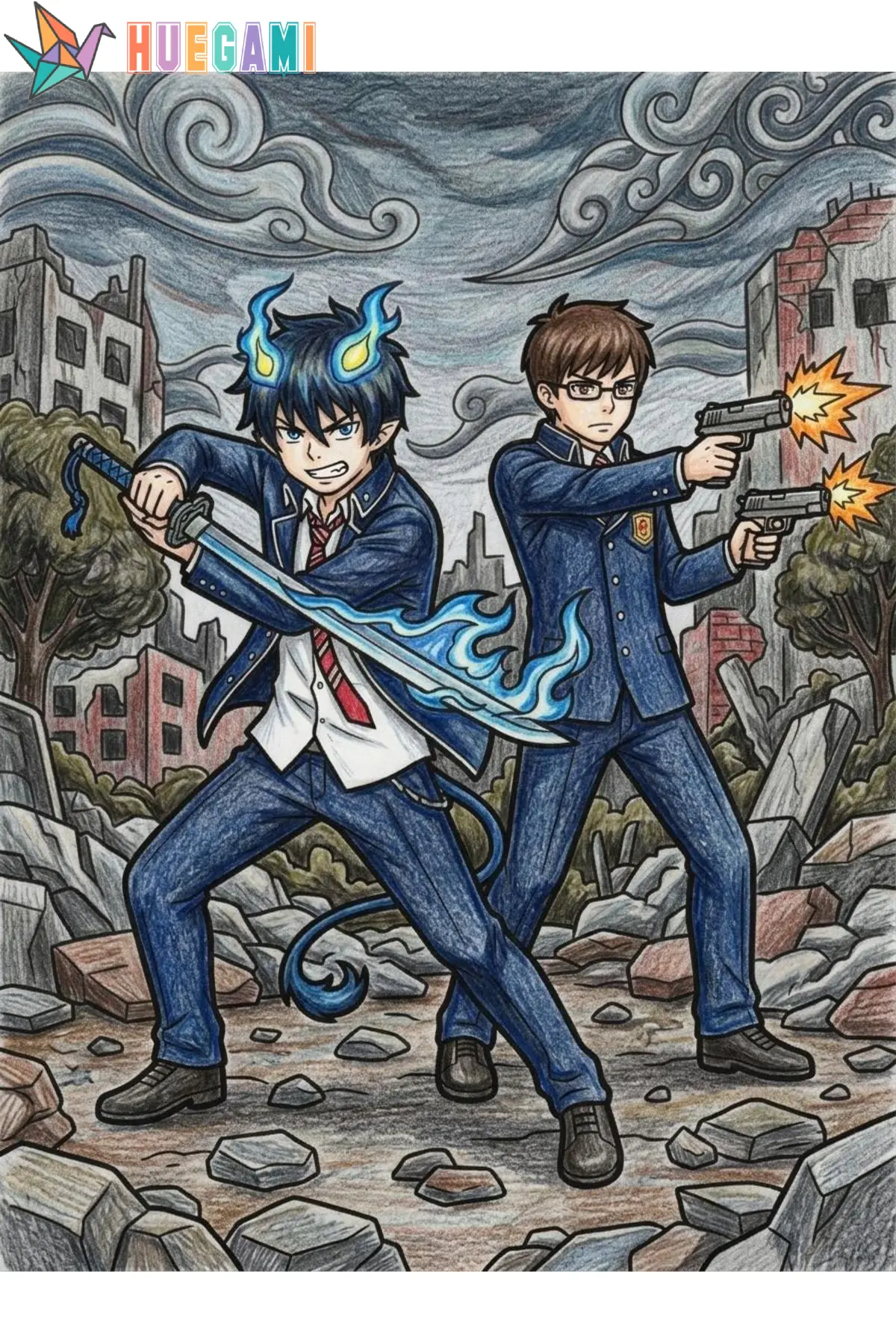 blue exorcist coloring sheets featured image