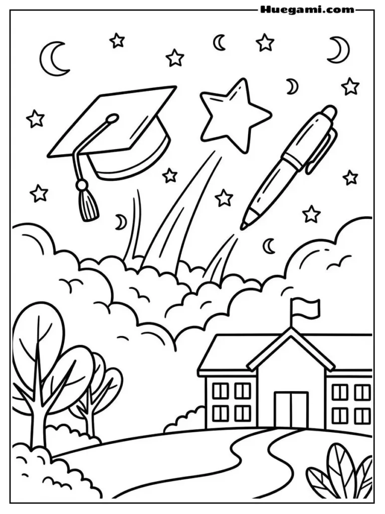 Free Printable Back To School Coloring Sheets for Kids 24 Academic Dreams Illustration