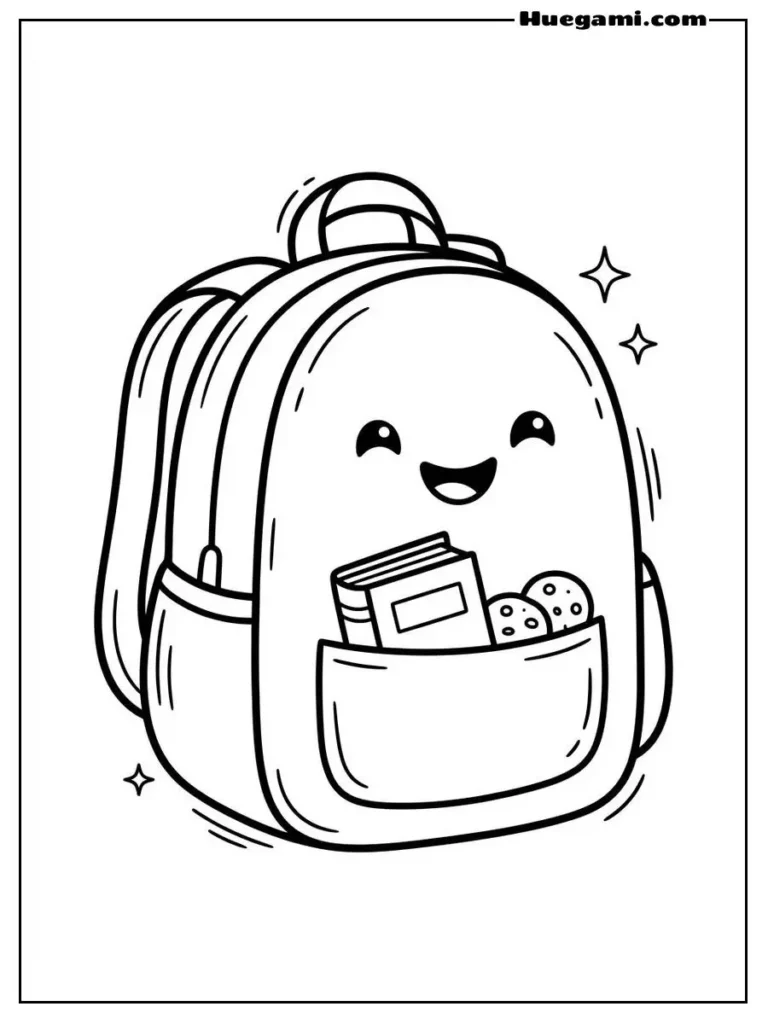 Free Printable Back To School Coloring Sheets for Kids 7 Adorable Backpack Buddy