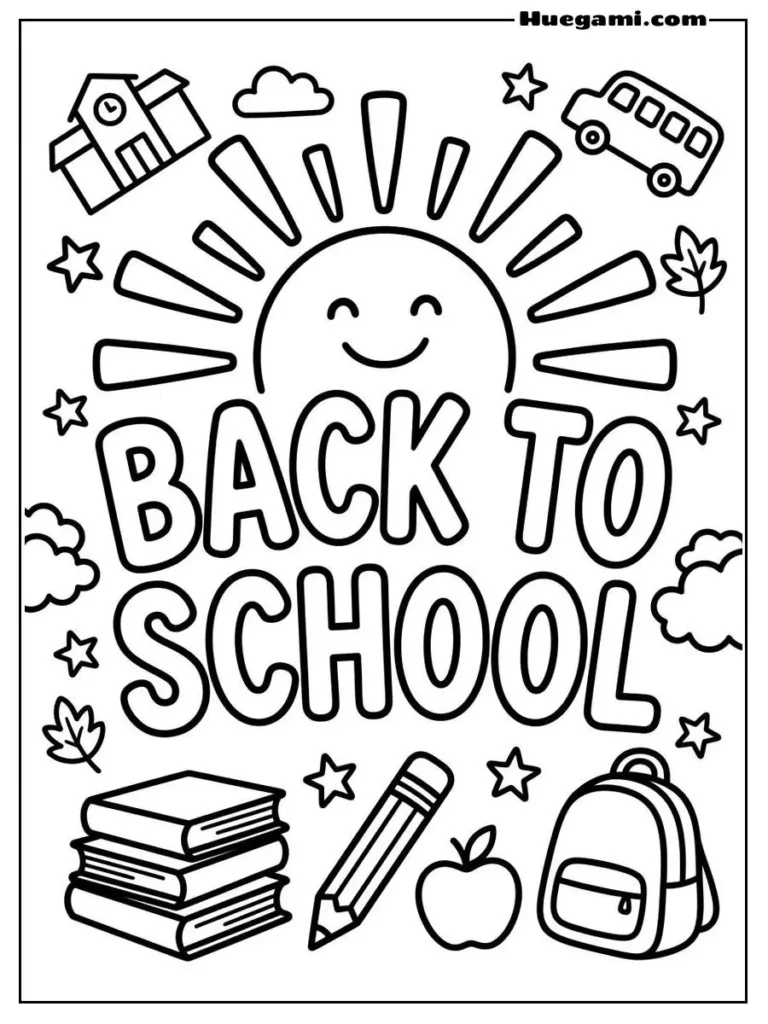 Free Printable Back To School Coloring Sheets for Kids 36 Back To School Sunshine Illustration