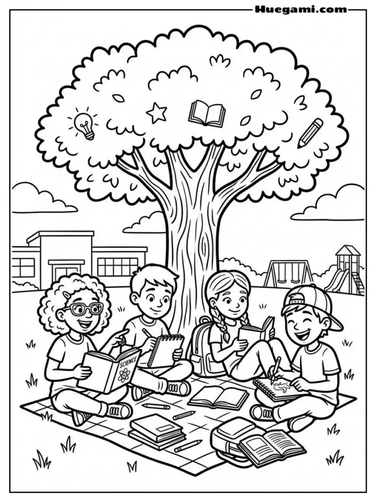Free Printable Back To School Coloring Sheets for Kids 25 Learning Is Better With Friends Illustration
