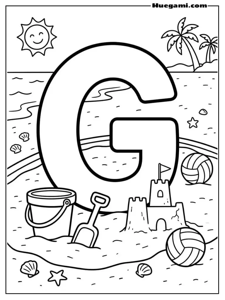Letter G Beach Games Illustration