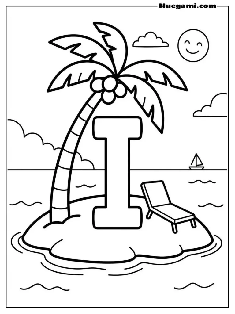 Letter I Island Breeze Illustration