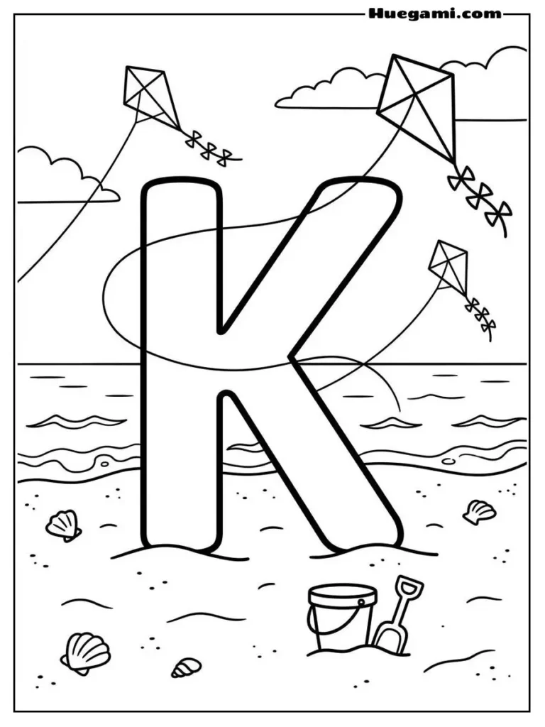 Letter K Kite And Breeze Illustration