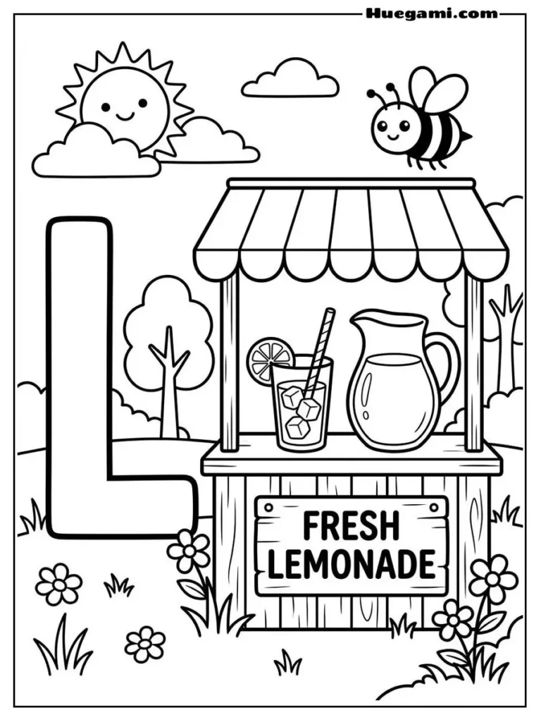 Letter L Lemonade Stand Illustration